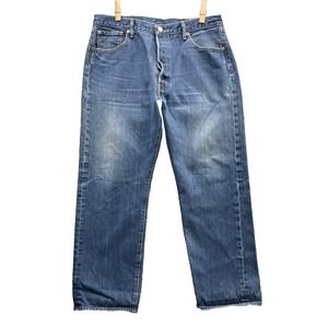 Levis 501 Jeans Men's 34x27* Blue Whisker Denim Button Fly 90's Skate Streetwear